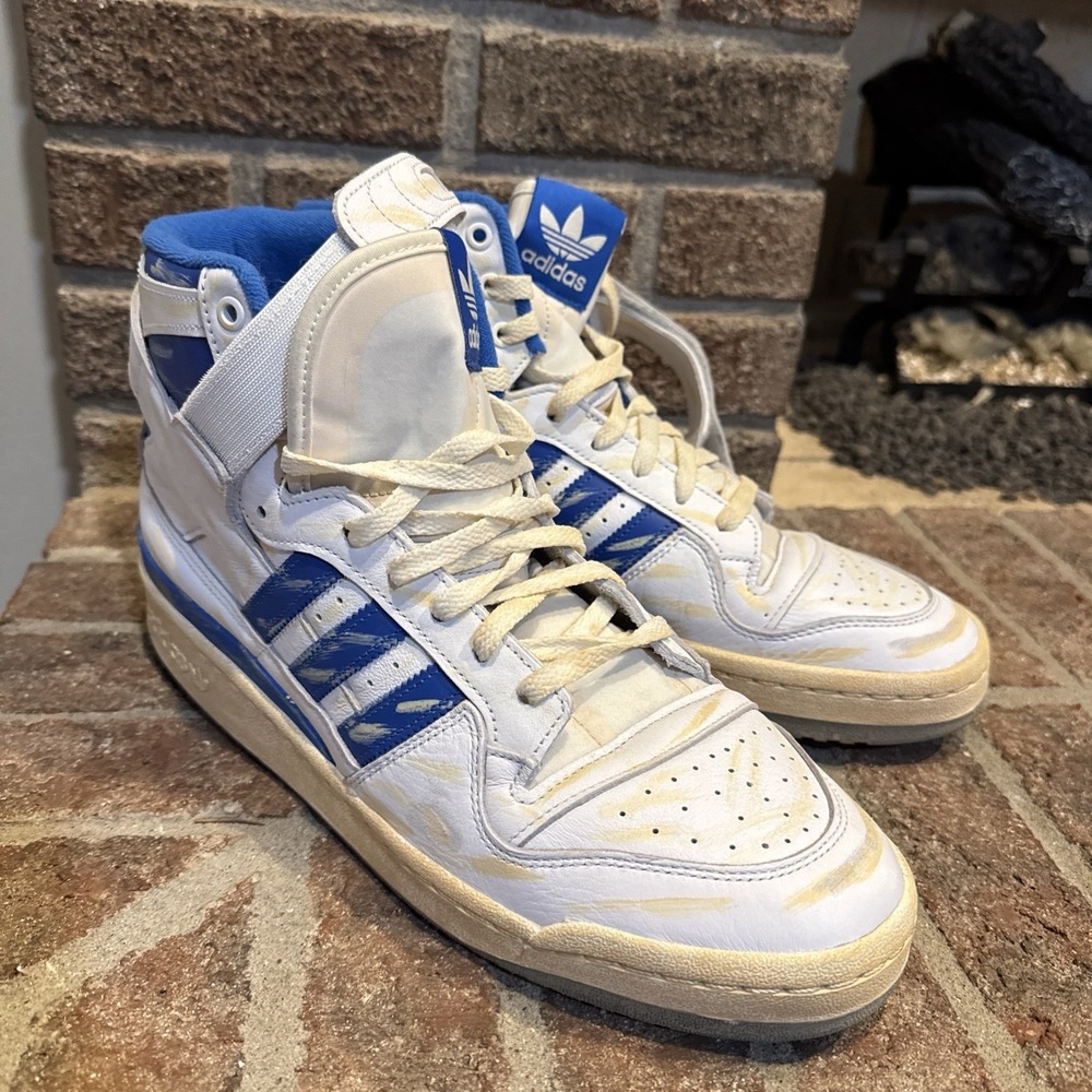 Adidas Forum 84 High AEC Sneakers - "Worn Blue" (White & Blue) - Size 13 Mens